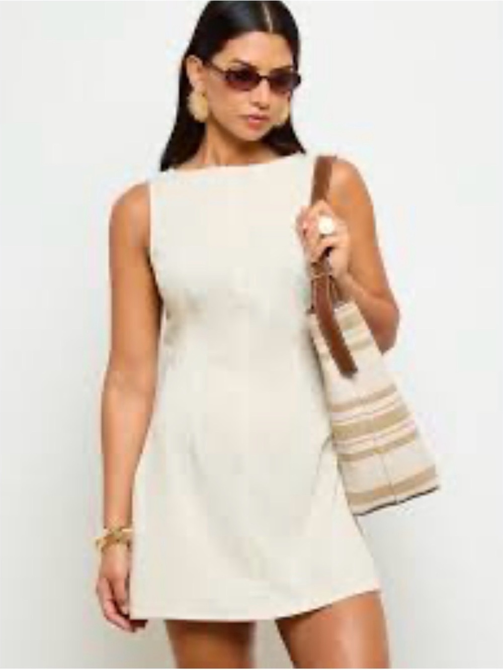 AiiRZ Summer Linen Feel Mini Dress with Rope Belt New Sz Med (g1)